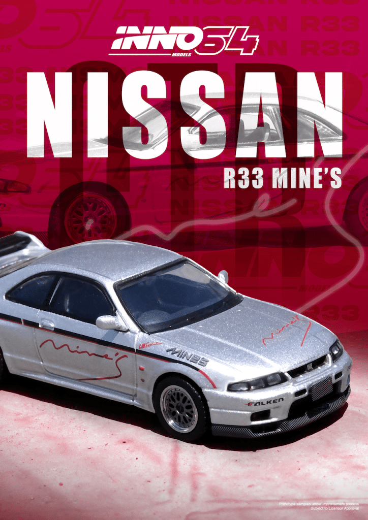 INNO64 1:64 NISSAN SKYLINE GR-R (R33) "Tuned by Mine's" IN64-R33-MINES-S