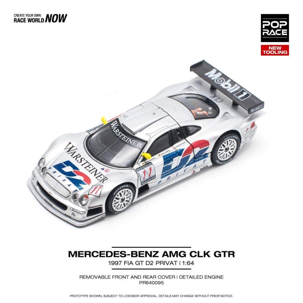 POP RACE 1:64 Mercedes-Benz CLK AMG GTR - 1997 FIA GT D2 Privat PR640095 
