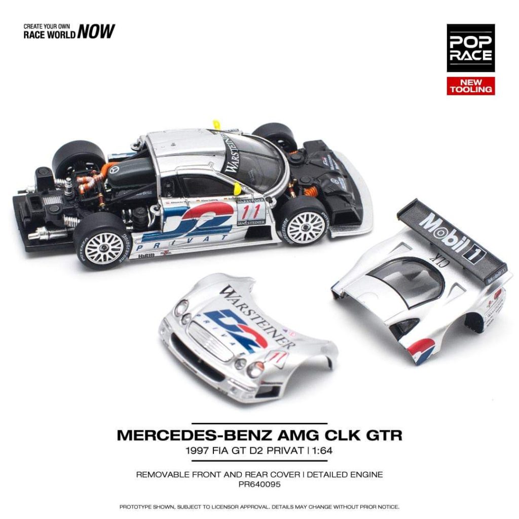 POP RACE 1:64 Mercedes-Benz CLK AMG GTR - 1997 FIA GT D2 Privat PR640095 