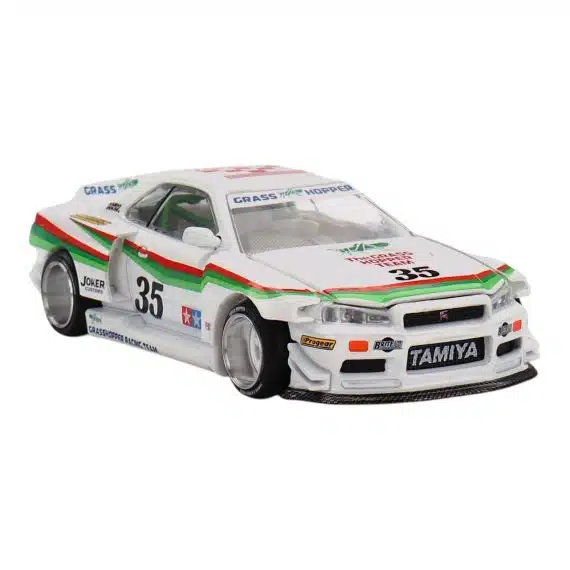 MINI GT No.167 Nissan Skyline GT-R (R34) TAMIYA x KAIDO HOUSE "The GRASSHOPPER" V1 KHMG167