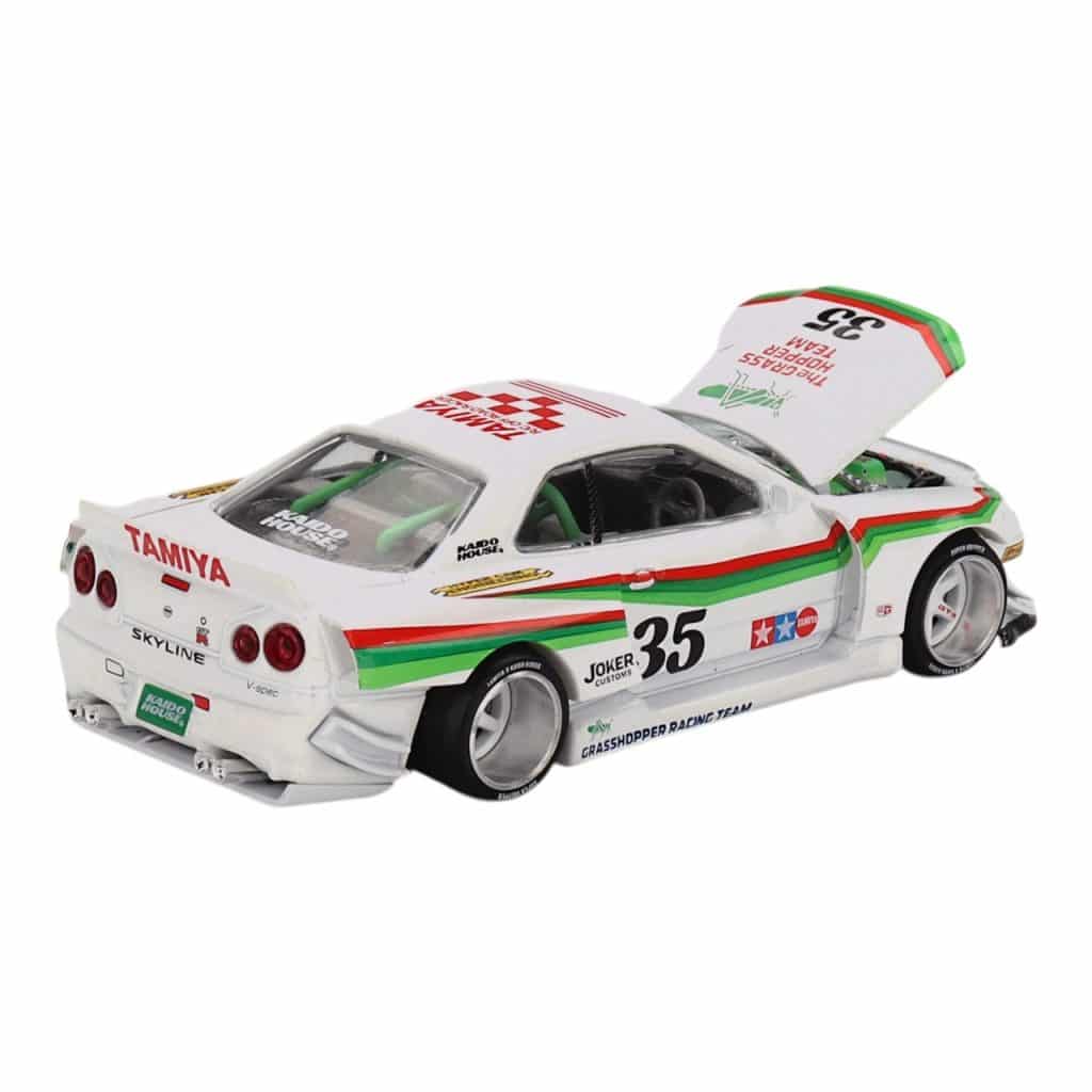 MINI GT No.167 Nissan Skyline GT-R (R34) TAMIYA x KAIDO HOUSE "The GRASSHOPPER" V1 KHMG167