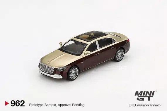 MINI GT No.962 Mercedes-Maybach S680 Gold / Dark Red Metallic MGT00962