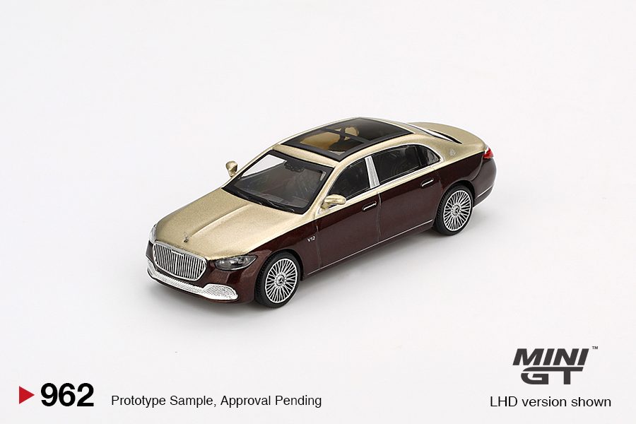 MINI GT No.962 Mercedes-Maybach S680 Gold / Dark Red Metallic MGT00962