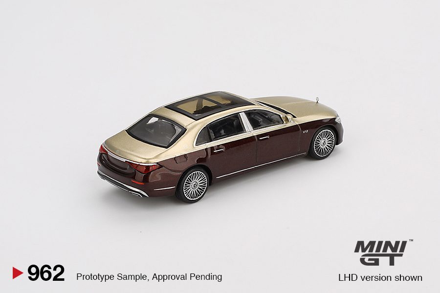 MINI GT No.962 Mercedes-Maybach S680 Gold / Dark Red Metallic MGT00962