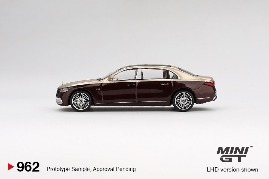 MINI GT No.962 Mercedes-Maybach S680 Gold / Dark Red Metallic MGT00962