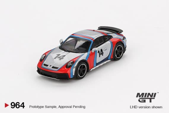 MINI GT No.964 Porsche 911 Dakar Ice Grey Metallic "Rally 1974" MGT00964