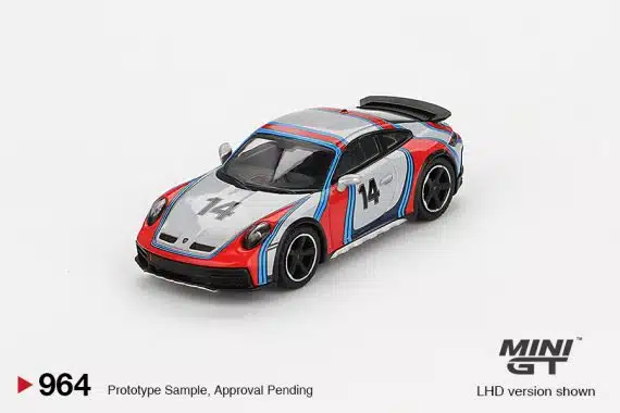MINI GT No.964 Porsche 911 Dakar Ice Grey Metallic "Rally 1974" MGT00964