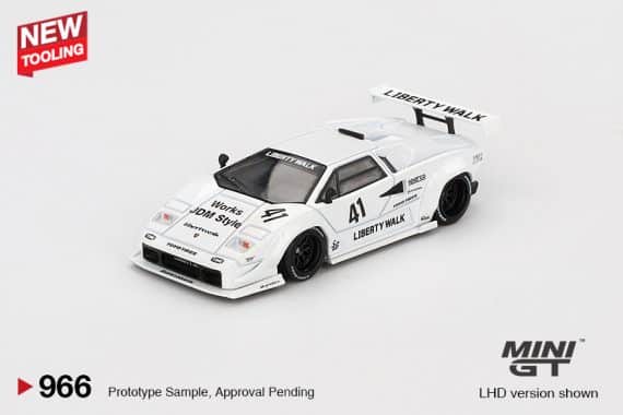 MINI GT No.966 Lamborghini Countach LB-WORKS White 2024 Tokyo Auto Salon MGT00966