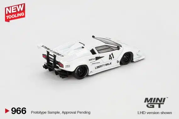 MINI GT No.966 Lamborghini Countach LB-WORKS White 2024 Tokyo Auto Salon MGT00966