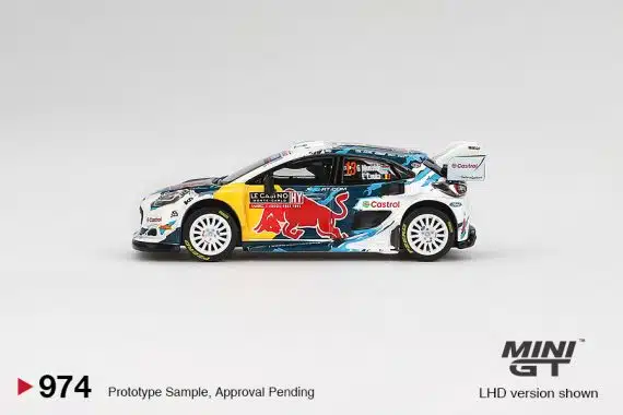 MINI GT No.974 Ford Puma Rally1 #13 M-Sport Ford WRT 2024 Rally Monte Carlo MGT00974