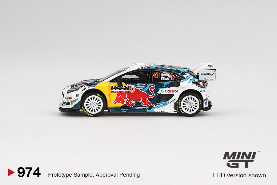MINI GT No.974 Ford Puma Rally1 #13 M-Sport Ford WRT 2024 Rally Monte Carlo MGT00974