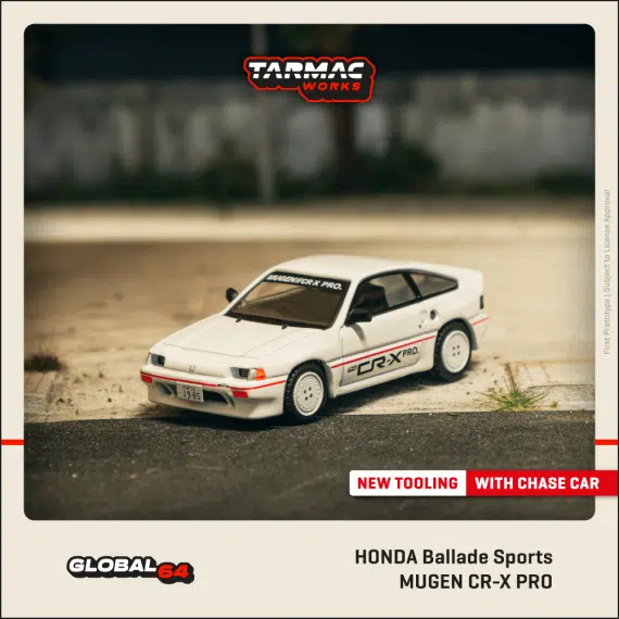 Tarmac Works 1:64 GLOBAL64 HONDA Ballade Sports MUGEN CR-X PRO White T64G-TL058-WH
