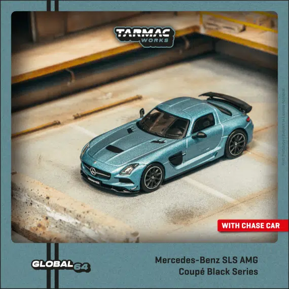 Tarmac Works 1:64 GLOBAL64 Mercedes-Benz SLS AMG Coupé Black Series Matte Blue