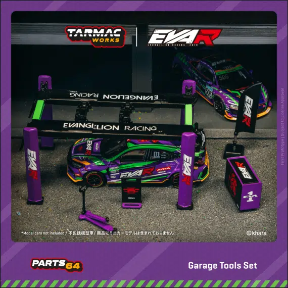 Tarmac Works 1:64 PARTS64 Garage tools set EVA Racing T64A-TL001-EVA