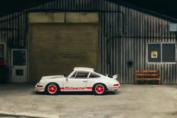 Tarmac Works 1:64 COLLAB64 Porsche 911 Carrera RS 2.7 Lightweight White/Red T64S-023-WR