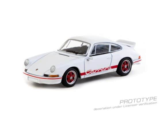 Tarmac Works 1:64 COLLAB64 Porsche 911 Carrera RS 2.7 Lightweight White/Red T64S-023-WR