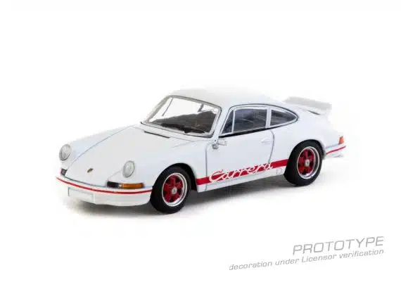 Tarmac Works 1:64 COLLAB64 Porsche 911 Carrera RS 2.7 Lightweight White/Red T64S-023-WR