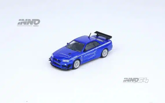 INNO64 1:64 Nissan Skyline GT-R (R34) V-SPEC Tuned by "MINE'S" IN64-R34VS-MINES-BL