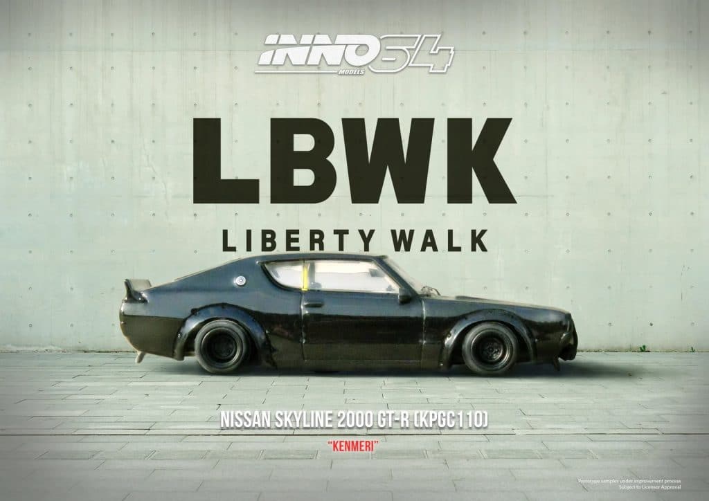 INNO64 1:64 Nissan Skyline 2000 GT-R (KPGC110) "KENMERI" Black IN64-KPGC110LB-BLA