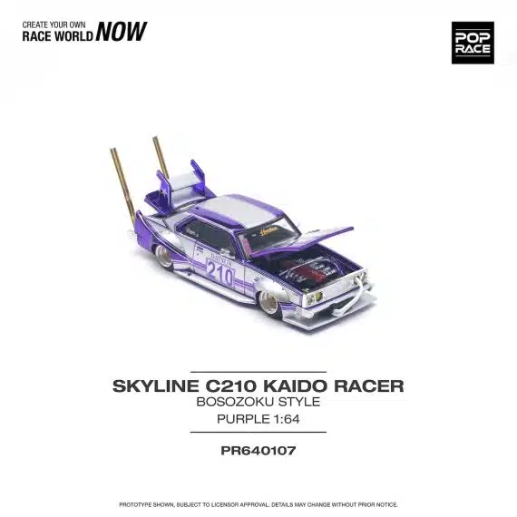 POP RACE 1:64 Skyline C210 Kaido Racer Bosozoku Style PR640107
