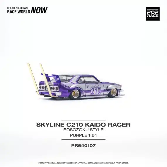 POP RACE 1:64 Skyline C210 Kaido Racer Bosozoku Style PR640107