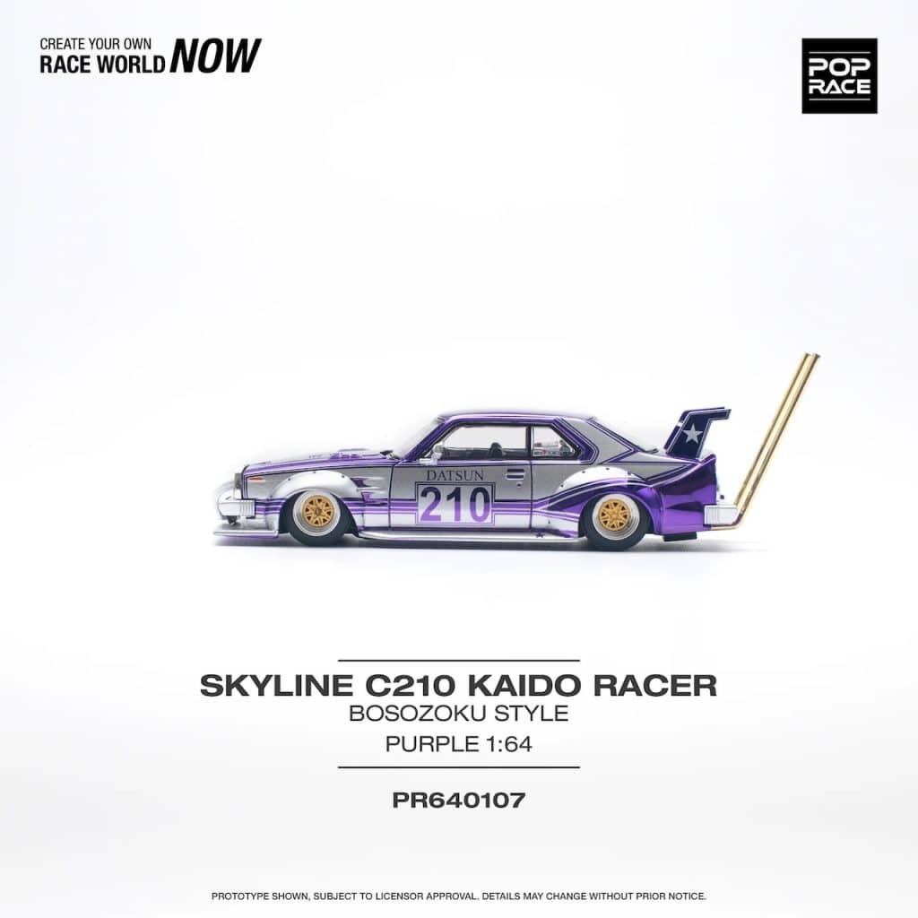 POP RACE 1:64 Skyline C210 Kaido Racer Bosozoku Style PR640107