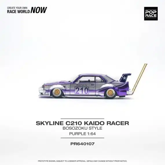 POP RACE 1:64 Skyline C210 Kaido Racer Bosozoku Style PR640107