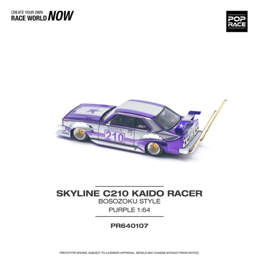 POP RACE 1:64 Skyline C210 Kaido Racer Bosozoku Style PR640107