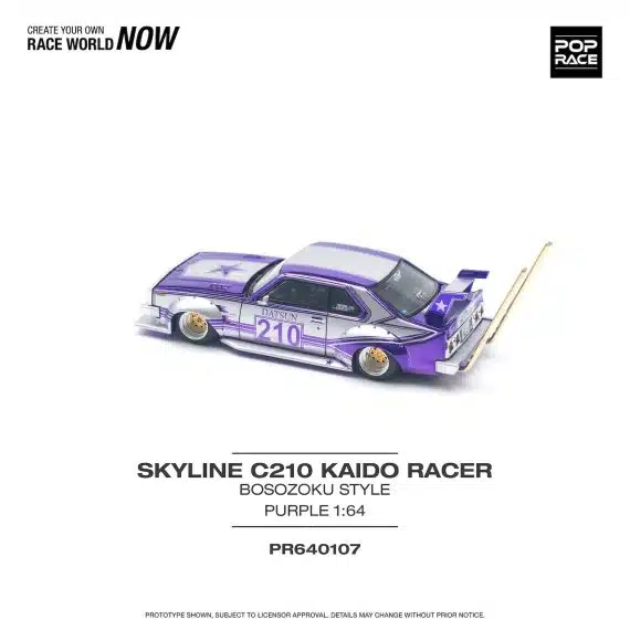 POP RACE 1:64 Skyline C210 Kaido Racer Bosozoku Style PR640107