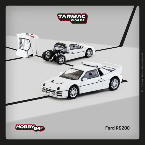 Tarmac Works 1:64 HOBBY64+ Ford RS200 White T64P-001-WH