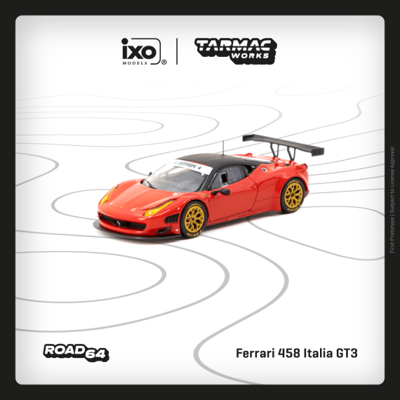 Tarmac Works 1:64 ROAD64 Ferrari 458 Italia GT3 Red T64R-073-RE