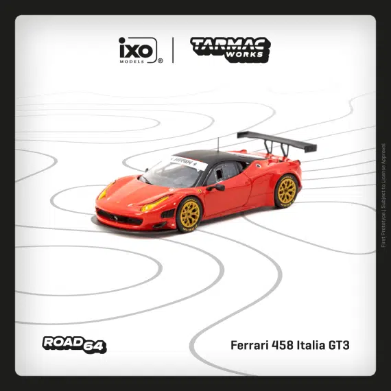 Tarmac Works 1:64 ROAD64 Ferrari 458 Italia GT3 Red T64R-073-RE
