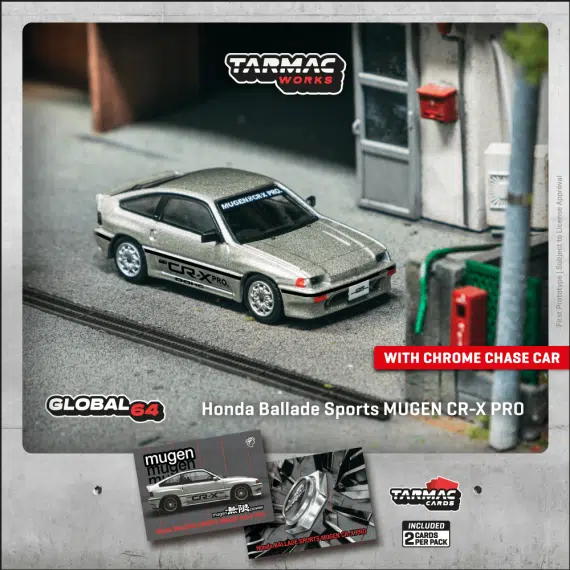 Tarmac Works 1:64 GLOBAL64 HONDA Ballade Sports MUGEN CR-X PRO Silver T64G-TL058-SL