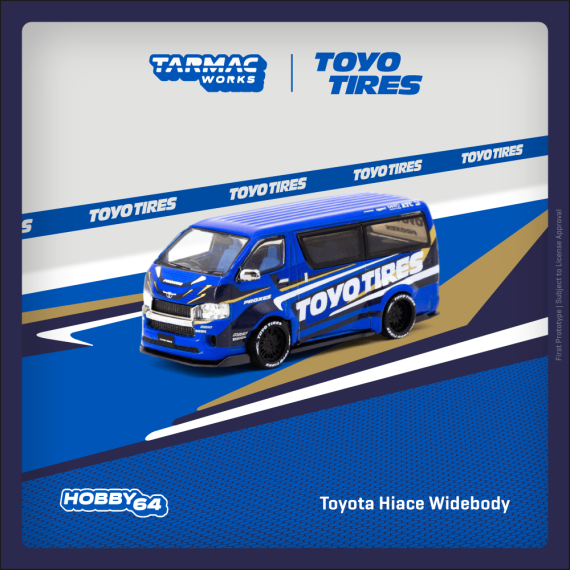Tarmac Works 1:64 HOBBY64 Toyota Hiace Widebody Toyo Tires T64-038-TOYO