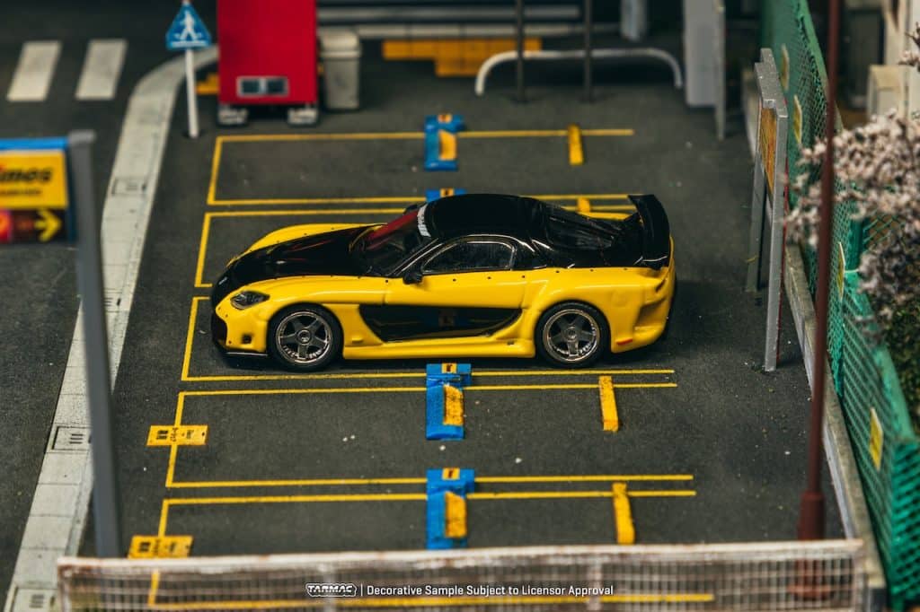 Tarmac Works 1:64 GLOBAL64 Mazda RX-7 VeilSide Fortune7 Yellow / Black T64G-075-YE