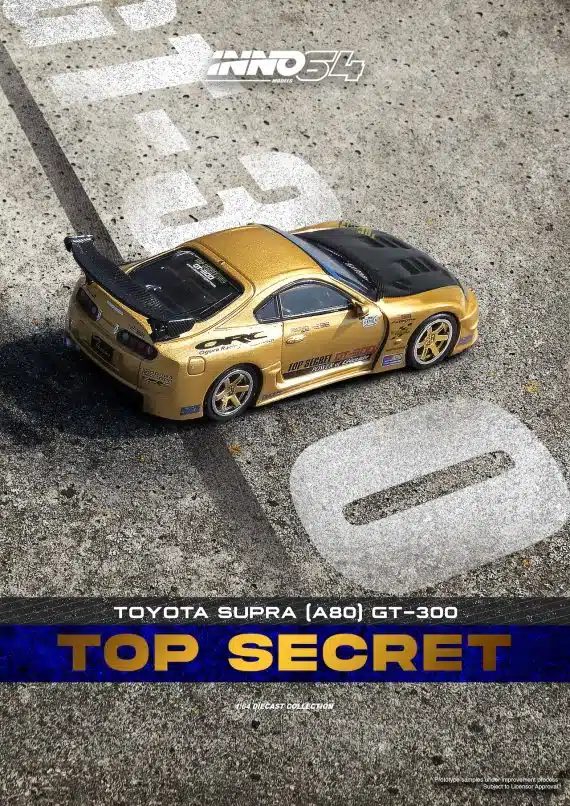 INNO64 1:64 TOYOTA SUPRA (A80) TOP SECRET GT300 IN64-A80TS-GOLD
