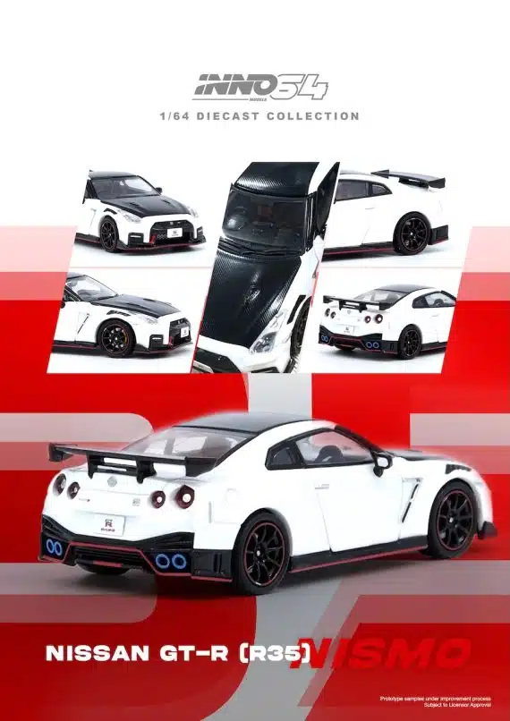 INNO64 1:64 NISSAN GT-R (R35) NISMO White IN64-R35N-WHI