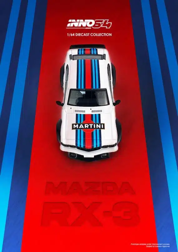 INNO64 1:64 MAZDA SAVANNA RX3 "MARTINI RACING" Livery IN64-RX3-MTN