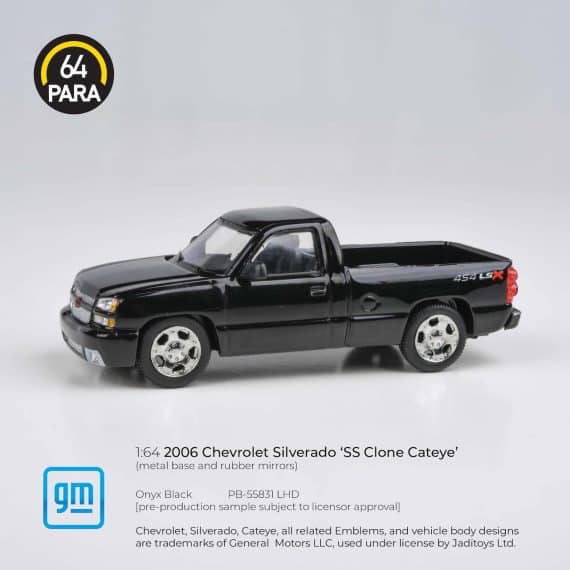 PARA64 1:64 2006 Chevrolet Silverado Single Cab Onyx Black PB-55831