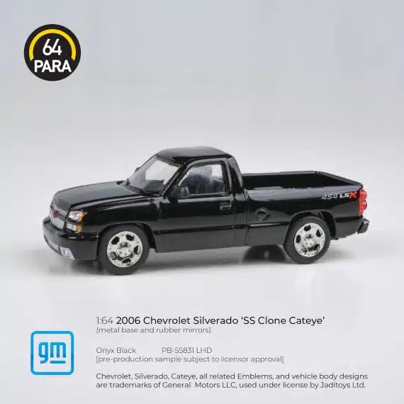 PARA64 1:64 2006 Chevrolet Silverado Single Cab Onyx Black PB-55831