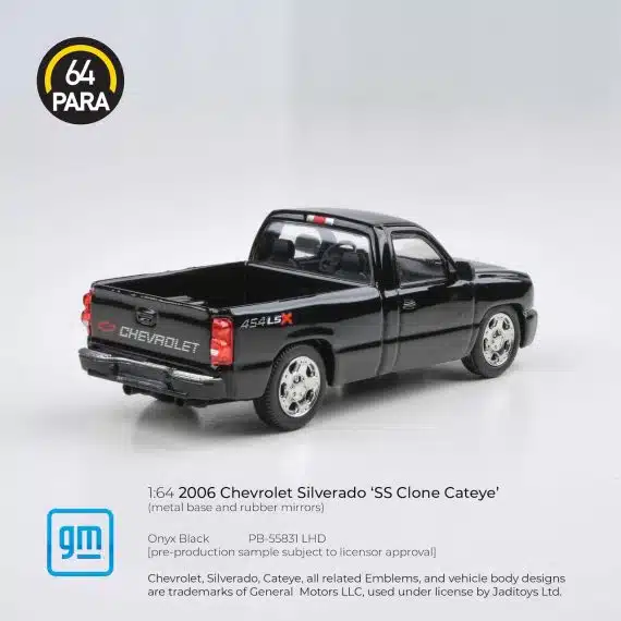 PARA64 1:64 2006 Chevrolet Silverado Single Cab Onyx Black PB-55831