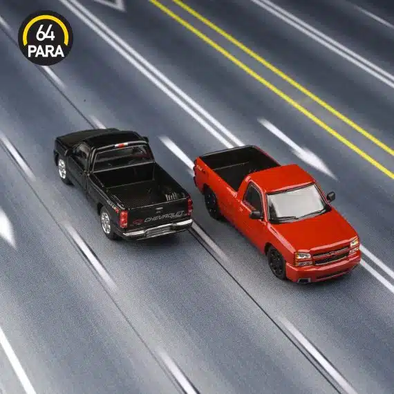 PARA64 1:64 2006 Chevrolet Silverado Single Cab Victory Red PB-55832