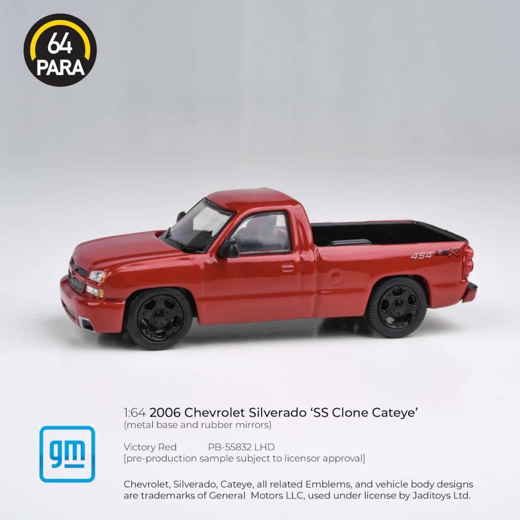 PARA64 1:64 2006 Chevrolet Silverado Single Cab Victory Red PB-55832