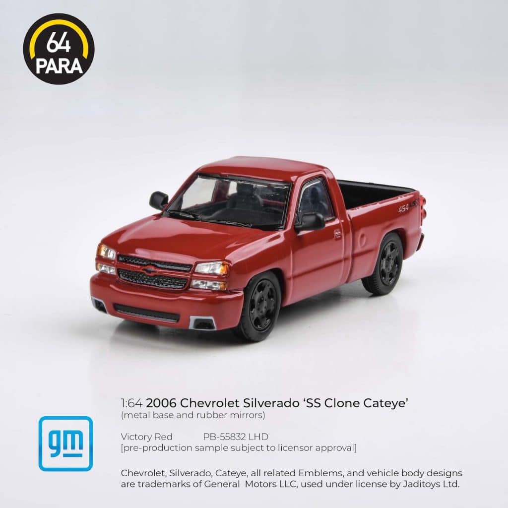 PARA64 1:64 2006 Chevrolet Silverado Single Cab Victory Red PB-55832