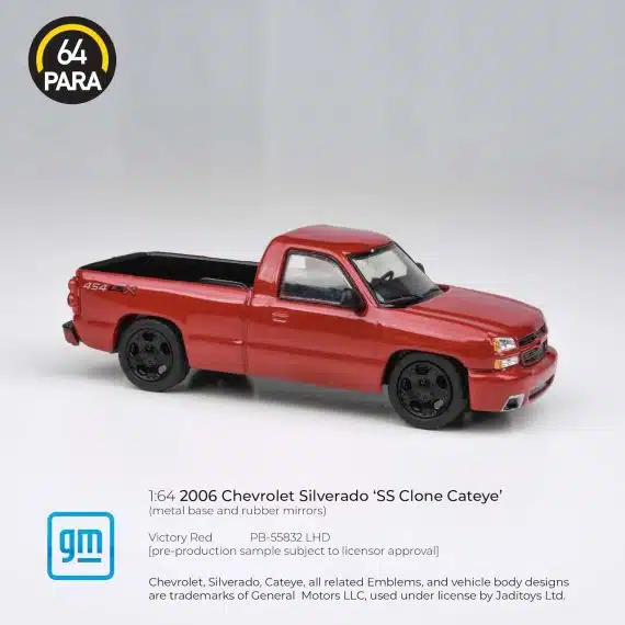 PARA64 1:64 2006 Chevrolet Silverado Single Cab Victory Red PB-55832