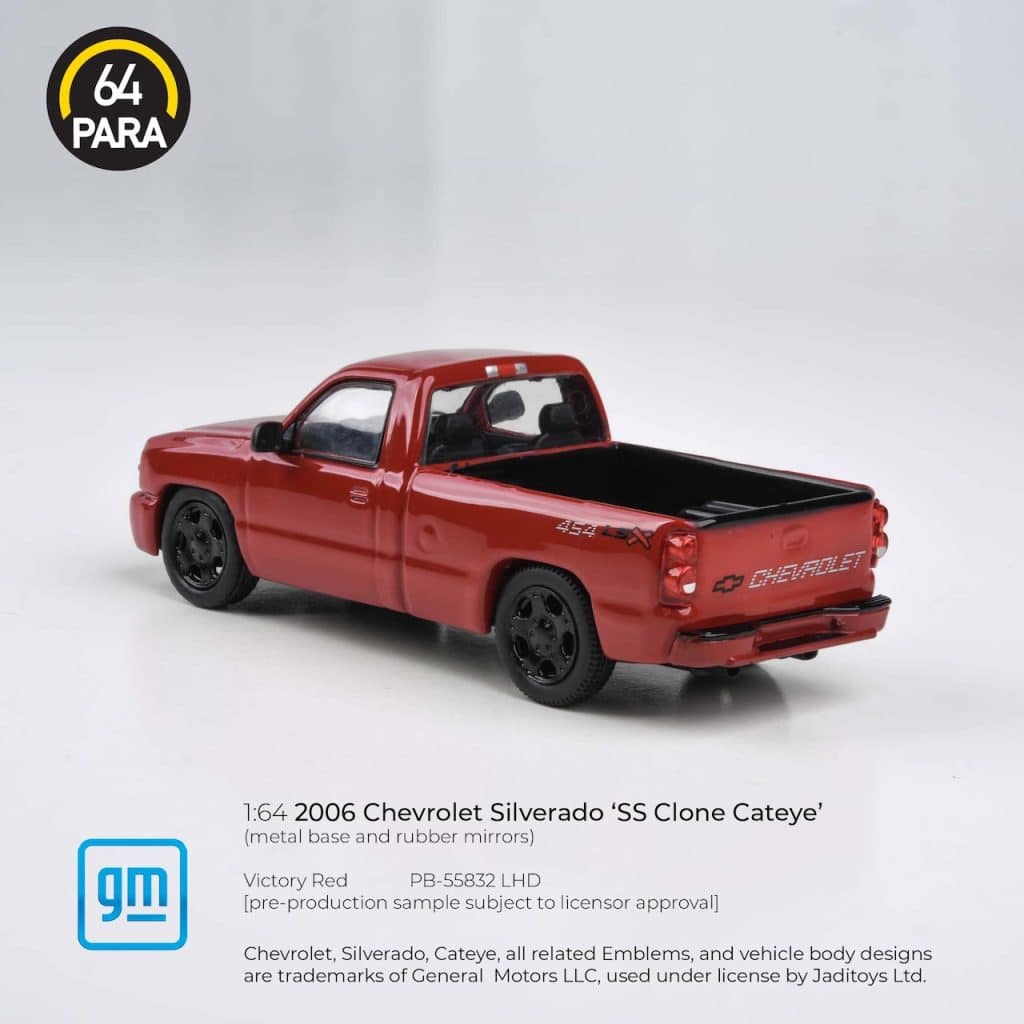 PARA64 1:64 2006 Chevrolet Silverado Single Cab Victory Red PB-55832