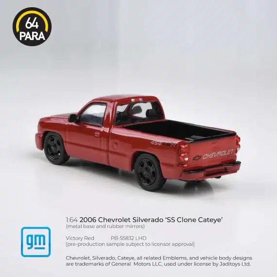 PARA64 1:64 2006 Chevrolet Silverado Single Cab Victory Red PB-55832