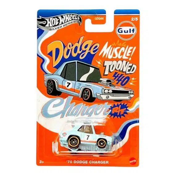 Hot Wheels Silver Series Gulf '70 Dodge Charger Muscle Tooned 440
