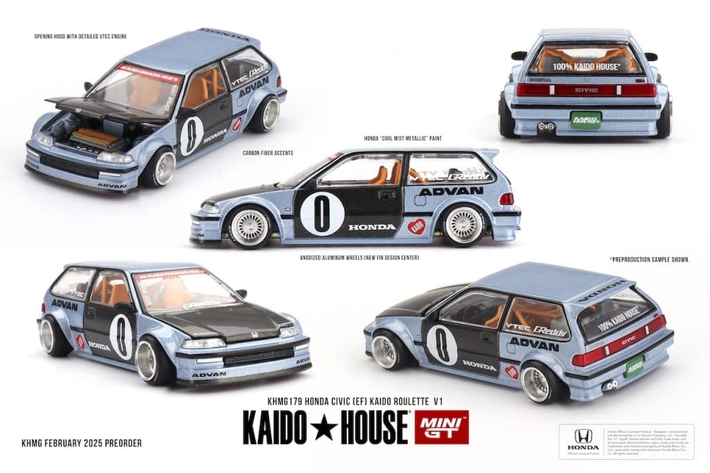 MINI GT No.179 Honda Civic (EF) Kaido Roulette V1 KHMG179