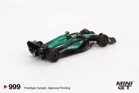 MINI GT No.999 Aston Martin AMR24 #14 Fernando Alonso 2024 F1 2024 Bahrain GP MGT00999